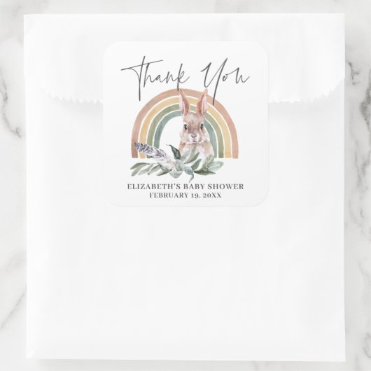 Bosdieren | Baby shower Favor Vierkante Sticker (Tas)