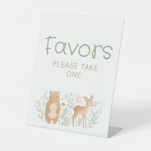 Bosdieren Baby Shower Favoren Reclamebord Met Voetstuk
