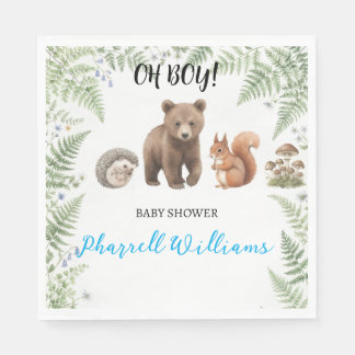 Bosdieren baby shower feest servetten