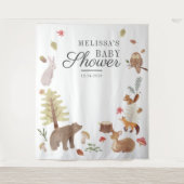 Bosdieren Baby Shower Fotohokje Achtergrond Wandkleed (Voorkant)