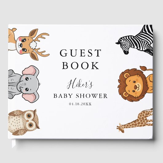 Bosdieren Baby Shower Gastenboek (Voorkant)