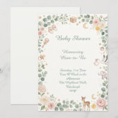 Bosdieren Baby Shower Kaart (Voorkant / Achterkant)