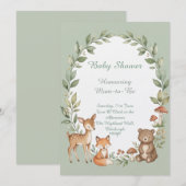 Bosdieren Baby Shower Kaart (Voorkant / Achterkant)