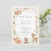 Bosdieren Baby Shower Kaart (Staand voorkant)