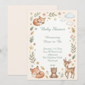 Bosdieren Baby Shower Kaart (Voorkant / Achterkant)
