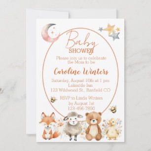 Bosdieren Baby Shower   Kaart