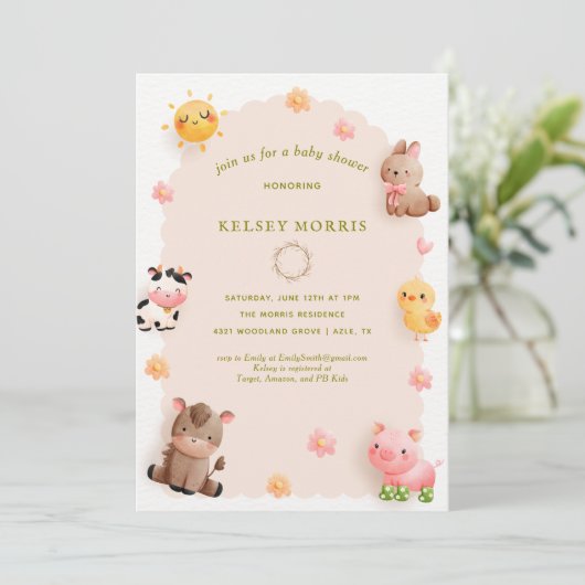 Bosdieren Baby Shower Kaart (Staand voorkant)