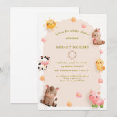 Bosdieren Baby Shower Kaart (Voorkant / Achterkant)