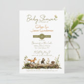 Bosdieren Baby Shower Kaart (Staand voorkant)