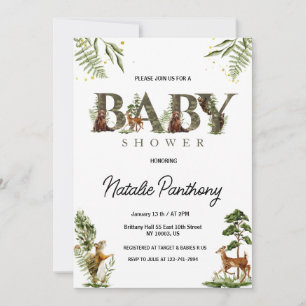 Bosdieren Baby Shower Kaart