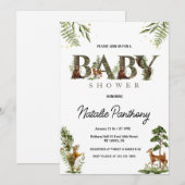 Bosdieren Baby Shower Kaart (Voorkant / Achterkant)