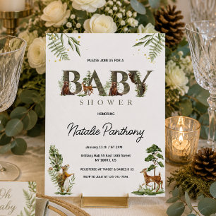 Bosdieren Baby Shower Kaart