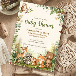 Bosdieren Baby Shower Kaart
