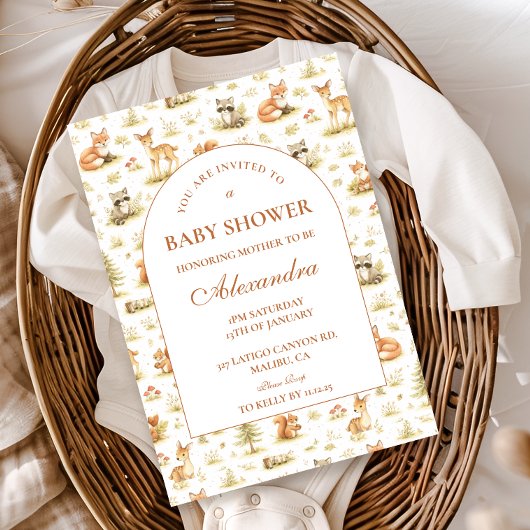 Bosdieren Baby Shower Kaart