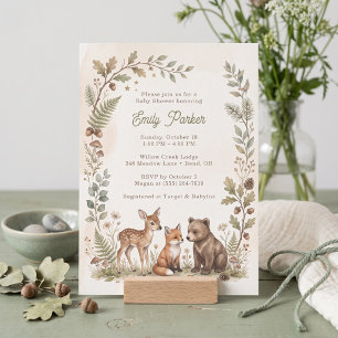 Bosdieren Baby Shower Kaart