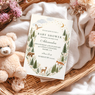 Bosdieren Baby Shower Kaart