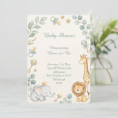 Bosdieren Baby Shower Kaart (Staand voorkant)
