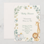 Bosdieren Baby Shower Kaart (Voorkant / Achterkant)