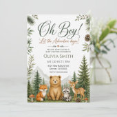 Bosdieren Baby Shower Kaart (Staand voorkant)