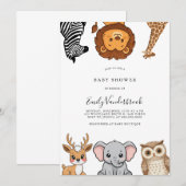 Bosdieren Baby Shower Kaart (Voorkant / Achterkant)