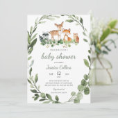 Bosdieren Baby Shower Kaart (Staand voorkant)