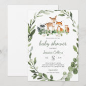 Bosdieren Baby Shower Kaart (Voorkant / Achterkant)