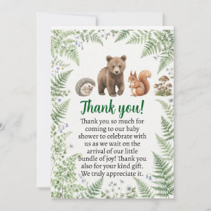 Bosdieren baby shower kaart