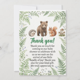 Bosdieren baby shower kaart