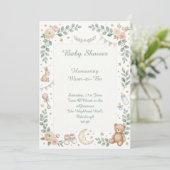 Bosdieren Baby Shower Kaart (Staand voorkant)