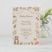 Bosdieren Baby Shower Kaart (Staand voorkant)