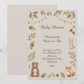 Bosdieren Baby Shower Kaart (Voorkant / Achterkant)