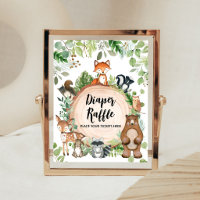 Bosdieren Baby Shower Luier Raffle Bord