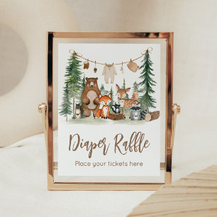 Bosdieren Baby Shower Luierspel Bord Poster