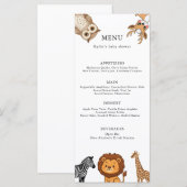 Bosdieren Baby Shower Menu (Voorkant / Achterkant)
