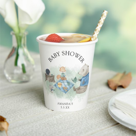Bosdieren - baby shower papieren bekers (Insitu)