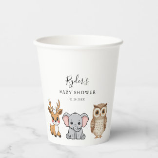 Bosdieren Baby Shower Papieren Bekers
