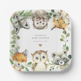 Bosdieren Baby Shower Papieren Borden Bordje