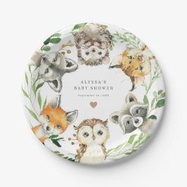 Bosdieren Baby Shower Papieren Borden Bordje