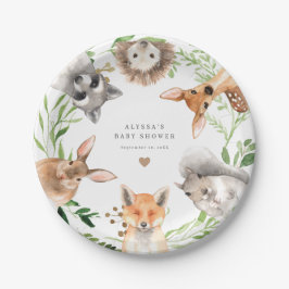 Bosdieren Baby Shower Papieren Borden Bordje