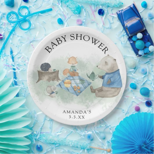 Bosdieren - baby shower papieren bordje (Feest)
