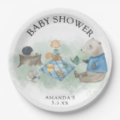 Bosdieren - baby shower papieren bordje (Voorkant)