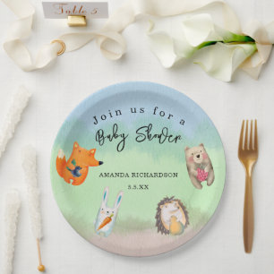 Bosdieren Baby Shower Papieren Bordje