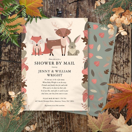 Bosdieren Baby Shower Per Post Kaart