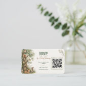 Bosdieren Baby Shower QR Code RSVP Informatiekaartje (Staand voorkant)