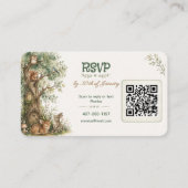 Bosdieren Baby Shower QR Code RSVP Informatiekaartje (Voorkant)