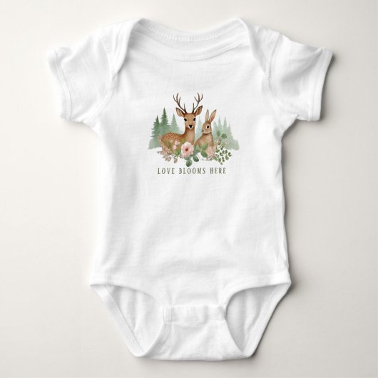 Bosdieren Baby Shower Romper (Voorkant)