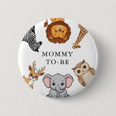 Bosdieren Baby Shower Ronde Button 5,7 Cm (Voorkant)