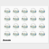 Bosdieren - baby shower ronde sticker (Vel)