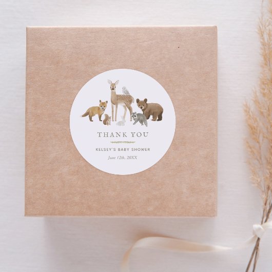 Bosdieren Baby Shower Ronde Sticker