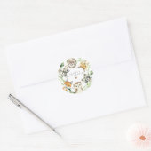 Bosdieren Baby Shower Ronde Sticker (Envelop)